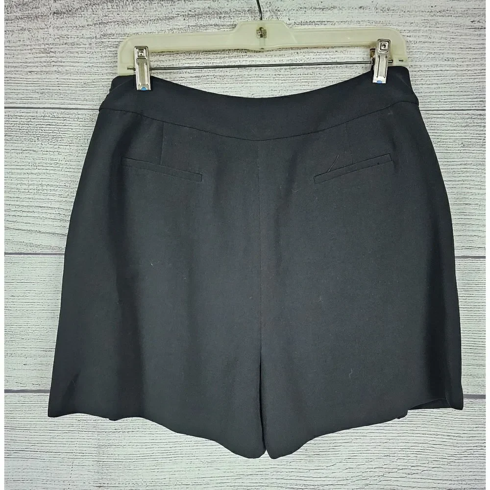Catherine Malandrino Pleated Front Dress Shorts Black Size 10 - Picture 2 of 4